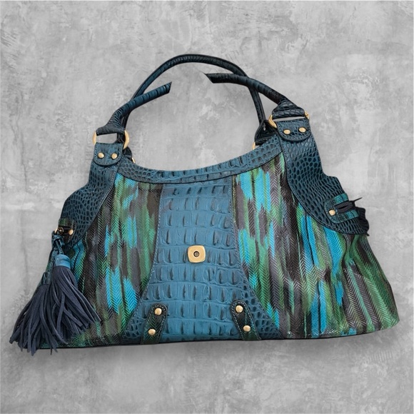 Sharif Studio Shoulder Bag EUC Croc embossed with magnetic closure Retail $400 - Picture 2 of 8